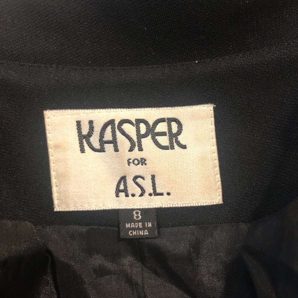 Kasper Jacket Black with Black Sequin Detail Size 8 - Picture 7 of 13